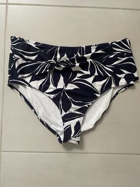 Anne Cole Swim Bikini Bottom High Waist Tropical Print Resortwear